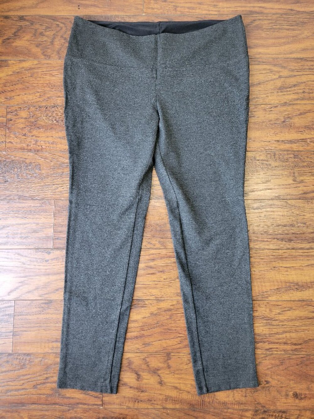 LIZ CLAIBORNE Weekend Charcoal Gray Pull-On Ponte Knit Slim Fit Pants sz XL EUC